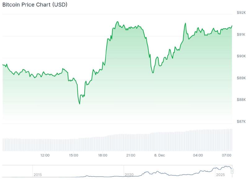 Grafik harga Bitcoin 24 jam terakhir. – Sumber: CoinGecko